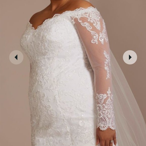 Trumpet Wedding Dress, Size 8 - Picture 11 of 13